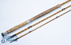 J J S Walker Bampton Makers, Alnwick split cane sea trout/light salmon fly rod No 30730 11ft 3pc 18"