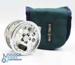 Steel Fin Classic alloy trout fly reel No 1095, 6/7# LHW, 3" ventilated wide spool, counter balanced