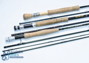 Silver Creek Silverstream carbon trout fly rod 10ft 4pc line 7/8#, alloy reel seat with wood