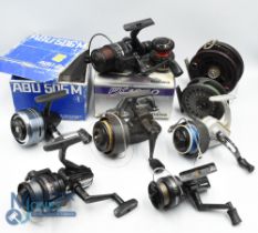 Mixed Selection of Fishing Reels (8) features ABU 506M closed face reel with makers' box, Daiwa PX