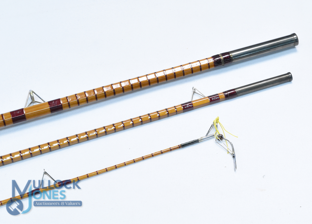 B James & Sons London England "The Avocet" split cane float rod 11ft 3" 3pc 24" onion handle with - Image 2 of 2