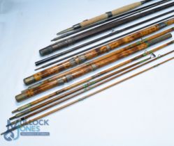 The Abbey 14' 5-piece combination bamboo/greenheart coarse fishing rod, short heavy tip, twin butts,