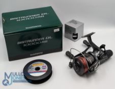 Shimano Baitrunner DL 10000 RB fixed spool reel with spare spool, good bail, twin handles, in