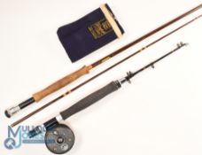 Hardy Alnwick "Jet Fibalite" trout fly rod 8ft 6" 2pc, line 6#, alloy reel seat, lined tip ring,