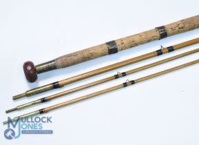 C Farlow Maker, 191 The Strand, London 11'6", 3 piece greenheart salmon fly rod with spare short