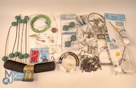Catfish and Game Fishing Tackle Accessories, to include large treble hooks Rod Huki red belt tool,