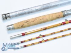 Geo I Varney Maker, Montague City, USA 10' 3 piece split cane bamboo rod, with factory correct spare