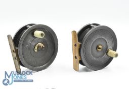 2x Walter Dingley marked alloy fly reels - features a 2 5/8