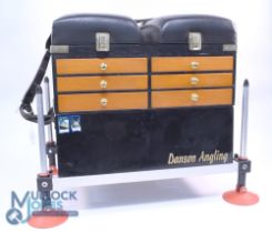 Danson Angling Seat Box 17" x 13" x 16", hinged padded seat, 6x hardwood drawers with brass