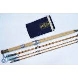 Hardy The Wye Rod, 13'6", 3 piece Palakona cane with correct spare tip, No. C19166, burgundy close