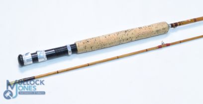 Martinez & Bird "The Windrush" 8' 2-piece split cane trout fly rod, burgundy whipped low bridge