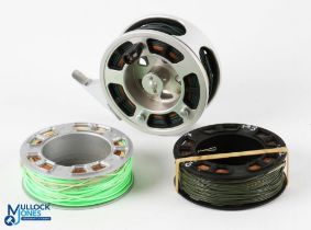 Airflo Balance STX69 alloy cassette fly reel 4 3/4" wide spool with 2 spare cassettes, 2 screw