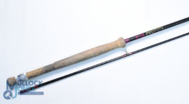 Bruce & Walker carbon reservoir fly rod 10ft 2pc alloy sliding reel fittings, agate lined butt ring,