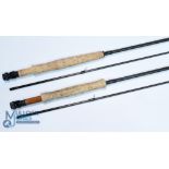 Pair of Airflo Classic High Modulus Carbon 10' 2 piece fly rods, lines #7/8, lined and loop