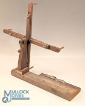 Wooden Line Drying Tool, scratch built with brass fittings and reel seat on base