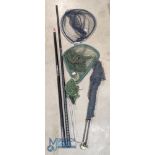 2 Landing Net Extendable Handles Poles, makers of Shakespeare black demon, Silstar 4011 240 with 4