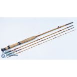 Allcock "The Poacher" rod, 8' 4 piece split cane fly rod, high quality refurbishment, burgundy close