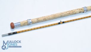B James & Son, London England, Richard Walker Mk IV Avon split cane rod, 29" onion handle with alloy