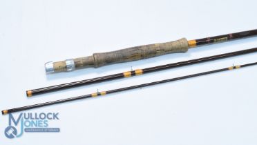 Hardy Alnwick fibalite trout fly rod 9ft 3pc line 6#, alloy sliding reel fittings, agate lined
