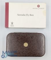 House of Hardy Neroda Fly Box, an as new brown box for salmon/wet flies, gold emblem set in original