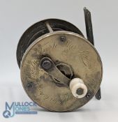 Extremely Scarce c1800-1820 Ustonson Multiplying Winch Reel with perforated foot, 2 ½" dia