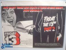 Original Movie/Film Poster – 1980/81 Friday 13th & Friday 13th Part 2 40x30" approx. kept rolled,