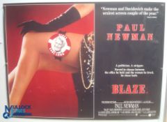 Original Movie/Film Poster – 1990 Blaze 40x30" approx. kept rolled, creases apparent, Ex Cinema