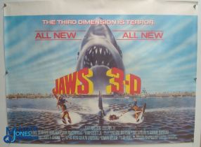 Original Movie/Film Poster – 1983 Jaws 3D 40x30" approx. kept rolled, creases apparent, Ex Cinema