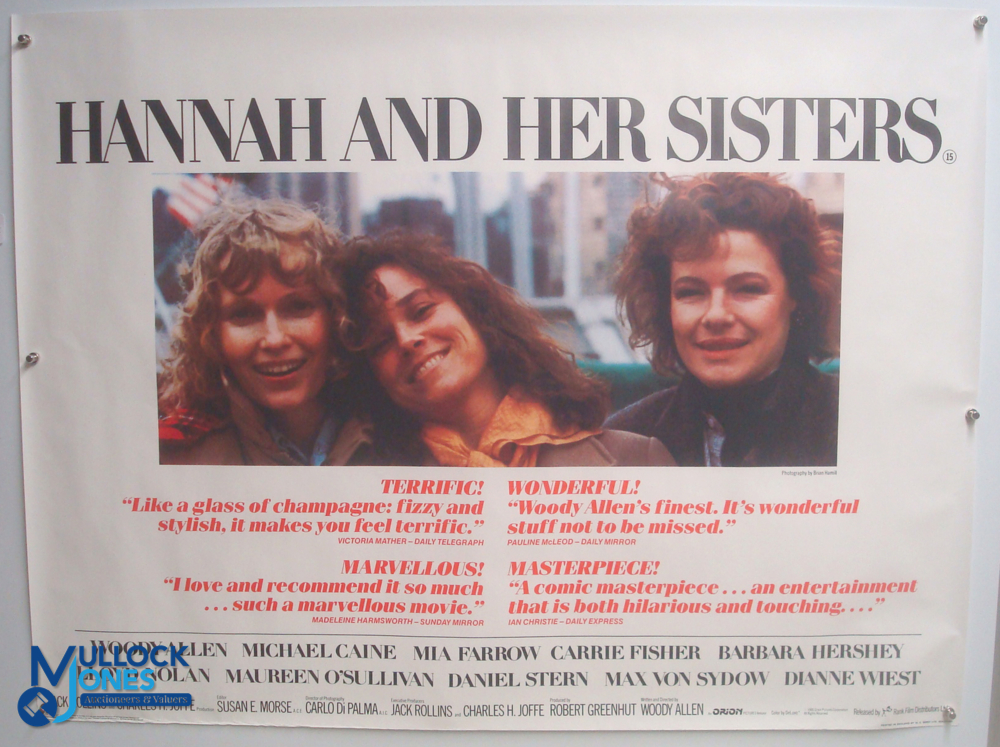 Original Movie/Film Poster – 1986 Hannah and Her Sisters 40x30" approx. kept rolled, creases