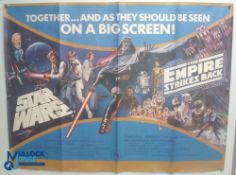 Original Movie/Film Poster – Double Bill from the 1980s Star Wars / Empire Strikes Back 40x30"
