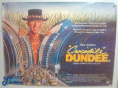 Original Movie/Film Poster – 1986 Crocodile Dundee 40x30" approx. kept rolled, creases apparent,