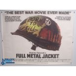 Original Movie/Film Poster – 1987 Full Metal Jacket 40x30" approx. kept rolled, creases apparent, Ex