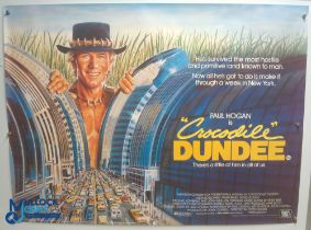 Original Movie/Film Poster – 1986 Crocodile Dundee 40x30" approx. kept rolled, creases apparent,