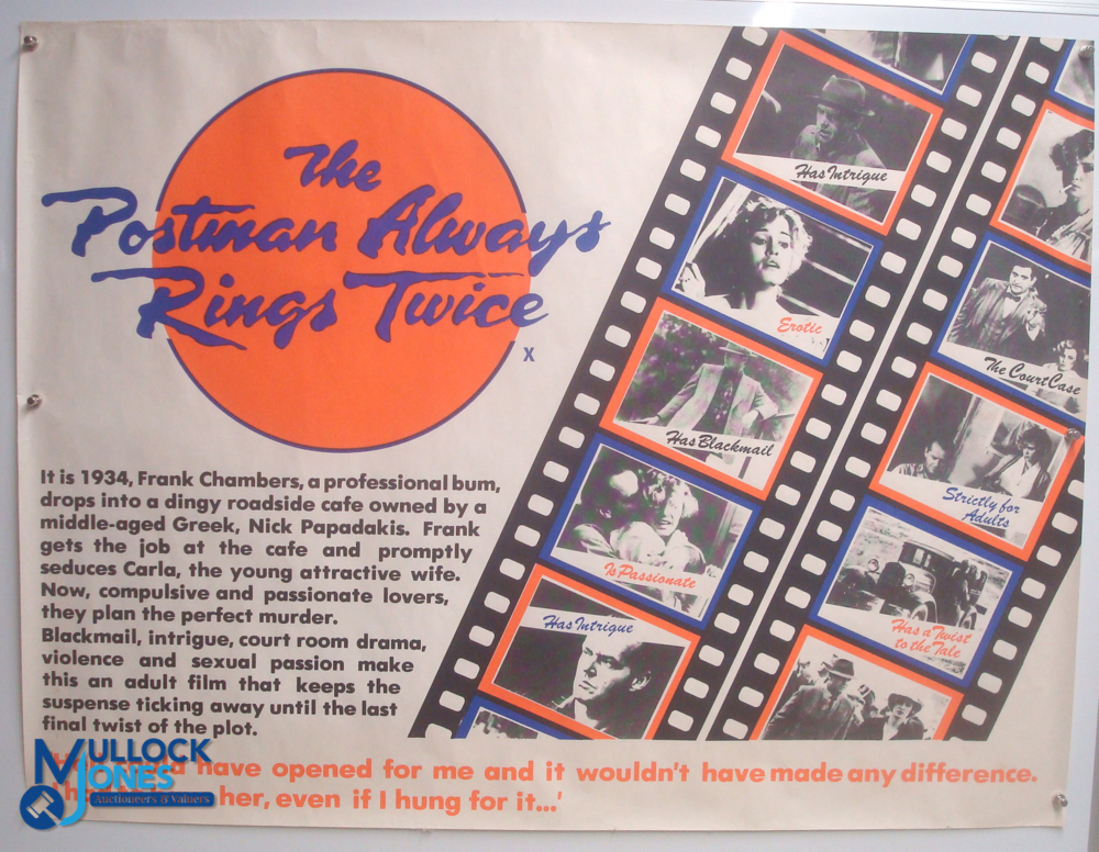 Original Movie/Film Poster – 1981 The Postman Always Knocks Twice with Smaller Portrait Version - Image 2 of 2