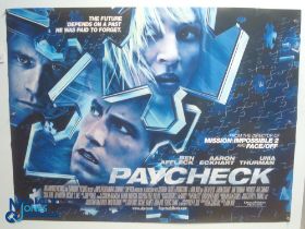 Original Movie/Film Poster – 2003 Paycheck 40x30" approx. kept rolled, creases apparent, Ex Cinema
