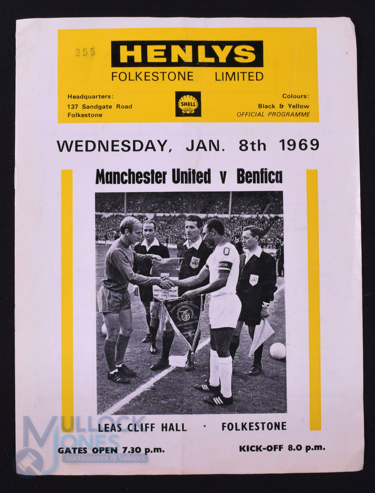 Unusual item, European Cup Final Manchester Utd v Benfica official programme match film broadcast