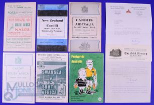 1951-1981 Tourists in Wales Rugby Programmes (8): Wales v S Africa, 1951; Cardiff v NZ 1953 (home