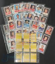 A & BC Bubble Gum Cards - 1968 Football cards Yellow Backs 1-54 and 55-101 in plastic pages