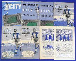Shrewsbury Town away match programmes v Coventry City 1952/53, 1953/54, 1954/55, 1955/56, 1956/57,