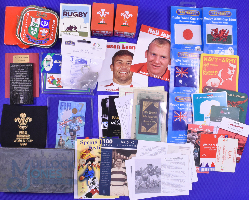 Super Rugby Miscellany (Qty): Great selection of ephemera etc, to include WRU gold braided blazer