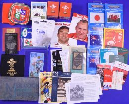 Super Rugby Miscellany (Qty): Great selection of ephemera etc, to include WRU gold braided blazer