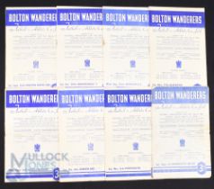 1951/52 Bolton Wanderers home match programmes v Newcastle Utd, Manchester Utd, Middlesbrough,