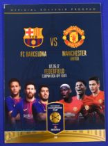 2017 Barcelona v Manchester Utd 26 July at Fed Ex Field, Washington DC match programme; good. (1)