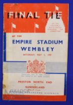 1937 FA Cup Final Preston North End v Sunderland match programme 1 May 1937 at Wembley; heavy rust