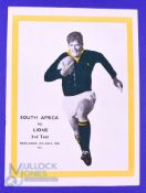 1968 British and I Lions Rugby Programme v S Africa, 3rd Test: v the Springboks at Newlands, Cape