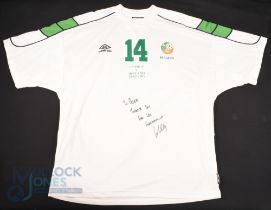 2001 Gary Doherty (Signed) No 14 Ireland International match worn away football shirt v Cyprus 24/
