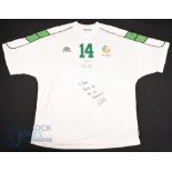 2001 Gary Doherty (Signed) No 14 Ireland International match worn away football shirt v Cyprus 24/