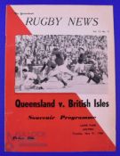 1966 British and I Lions in Australia Rugby Programme: v Queensland, Lang Park. Milton, May 31st