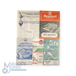 1954/55 Manchester Utd away match programmes v Sunderland, Manchester City, Sheffield Wednesday,