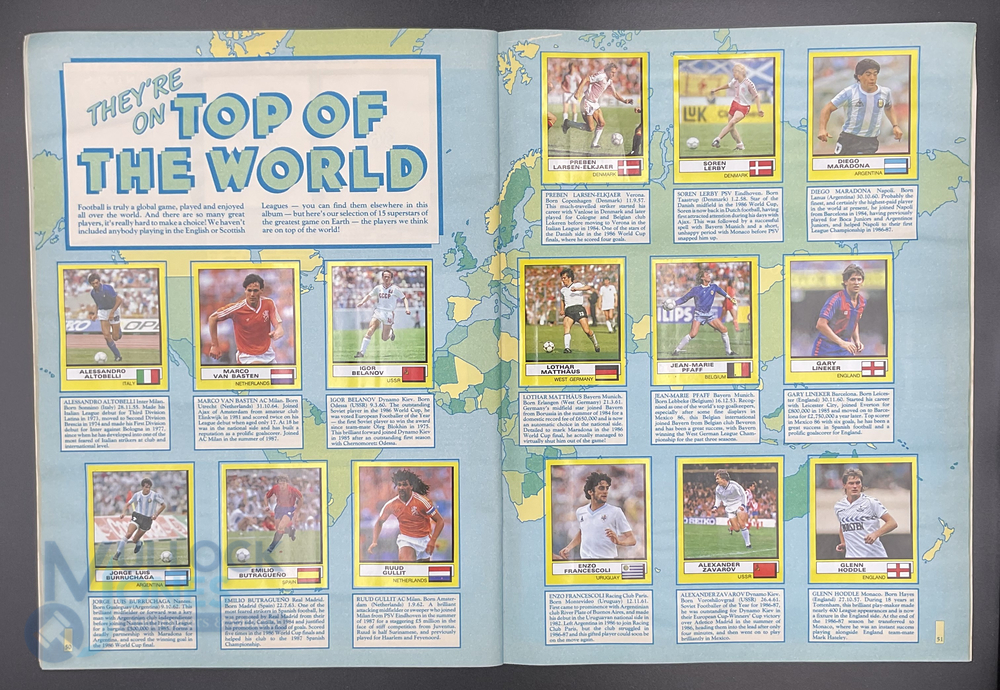 Panini Football Soccer Stars 1988 Sticker Album complete (Inside back cover has had the numbers - Image 5 of 7